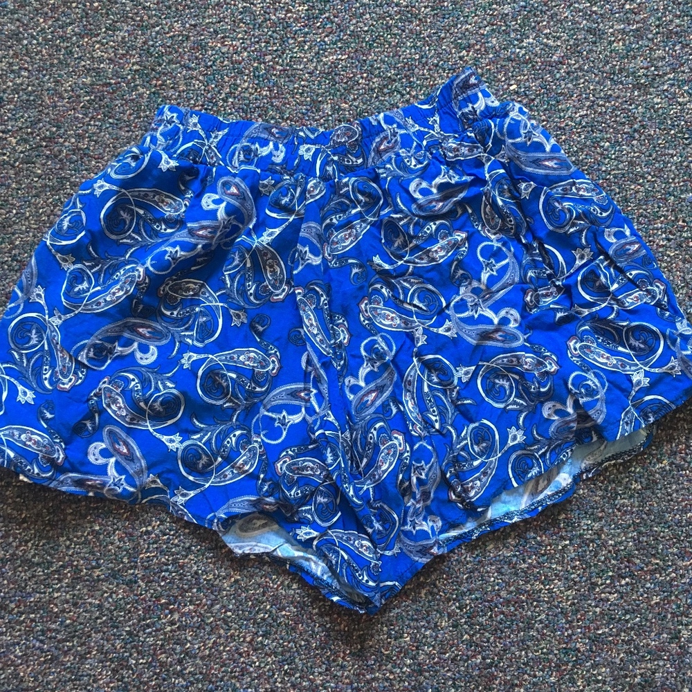 Blue Floral Pattern Shorts